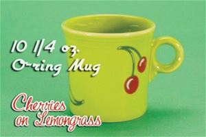 Fiesta Cherries on Lemongrass &quot;O&quot; RIng  Mug