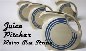 Retro Blue Stripe Juice Pitcher