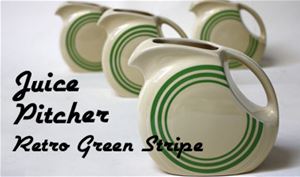 Retro Green Stripe Juice Pitcher