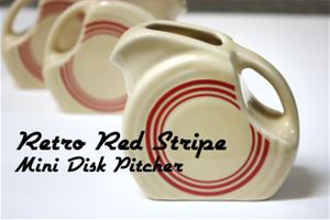 Retro Red Stripe Mini Disk Pitcher