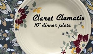 Clematis 10 inch Dinner Plate