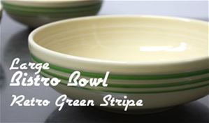 Fiesta retro green stripe large bistro bowl