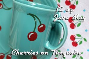 Fiesta Cherries on Turquoise Java  Mug