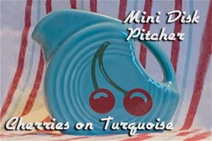 Fiesta Cherries Turquoise Mini Disk Pitcher