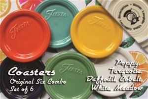 Fiesta Coasters - ORIGINAL SIX - Turquoise, Poppy, Meadow White, Cobalt, Daffodil