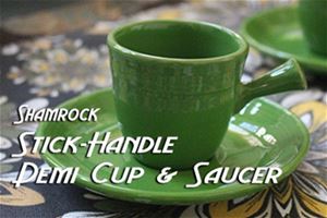 SPECIAL PRICING! Shamrock Stick Handled Demi-Cups and Saucers
