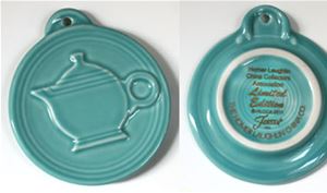 Turquoise Embossed Teapot Ornament