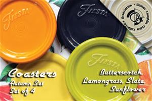 Fiesta Coasters - AUTUMN - Lemongrass, Butterscotch, Sunflower, Slate