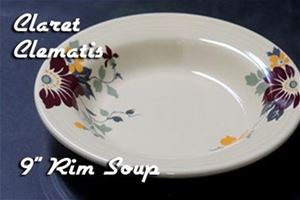 Clematis 9 inch Rim Soup Bowl