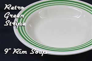 Fiesta retro green stripe 9 inch rim soup bowl