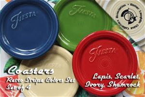Fiesta Coasters - RETRO STRIPE GO ALONG - Lapis, Scarlet, Ivory, Shamrock