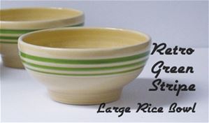 Fiesta Retro Green Stripe Lg 6 inch Rice Bowl
