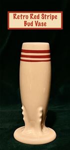 HLCCA Retro Red Stripe Bud Vase